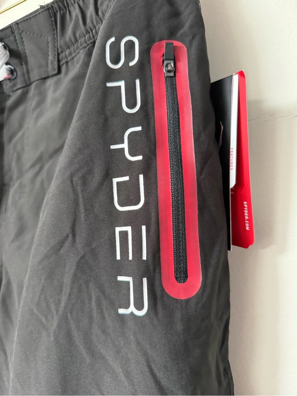 Spyder Black swim Shorts with Red Trim